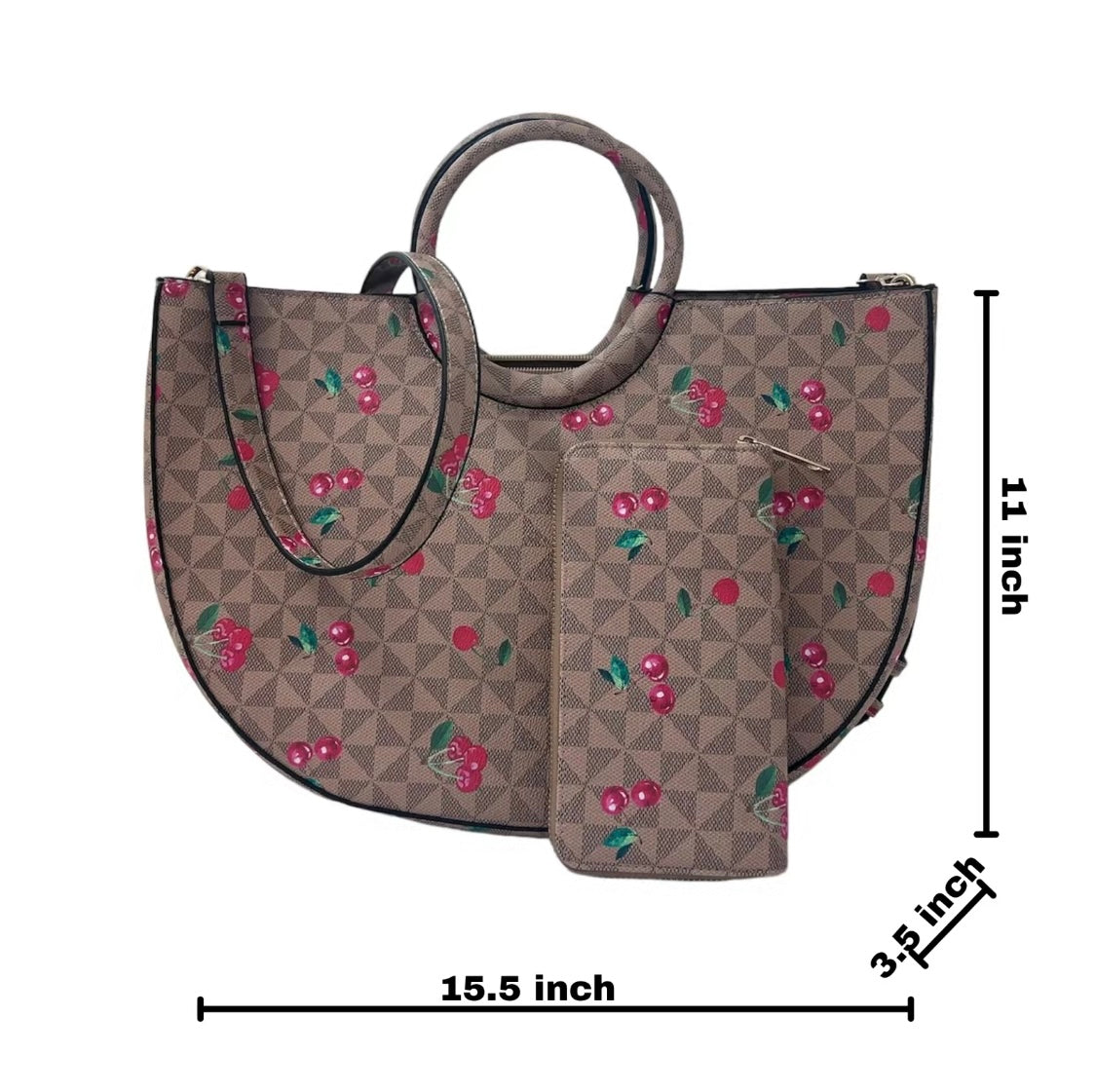 Geometric Purse with Cherry Accents