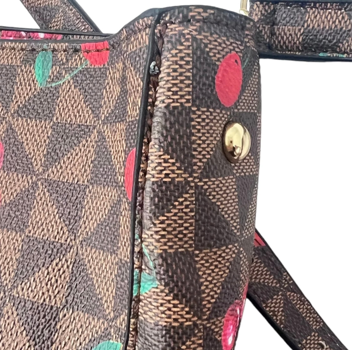 Geometric Purse with Cherry Accents