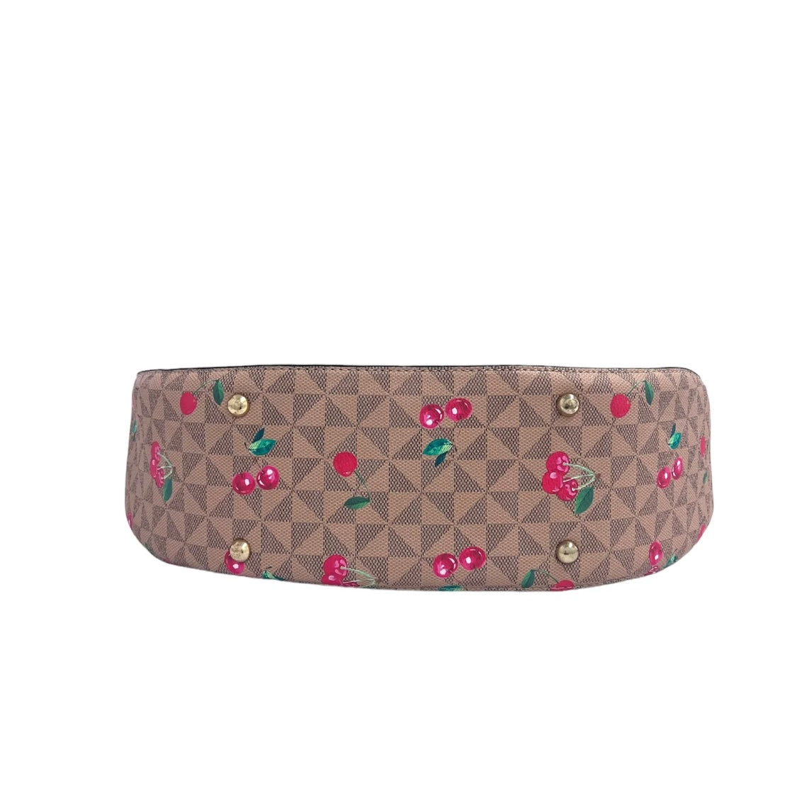 Geometric Purse with Cherry Accents