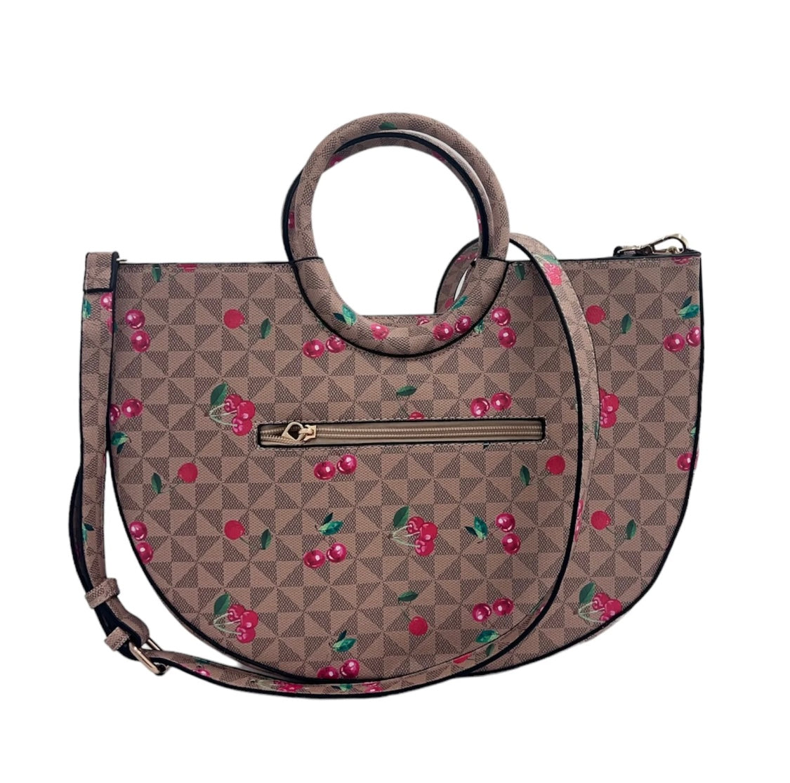 Geometric Purse with Cherry Accents