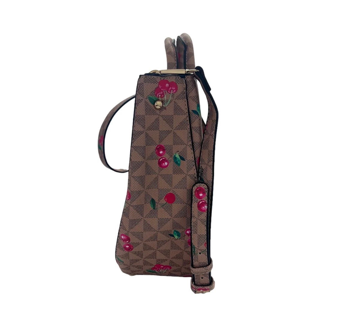 Geometric Purse with Cherry Accents